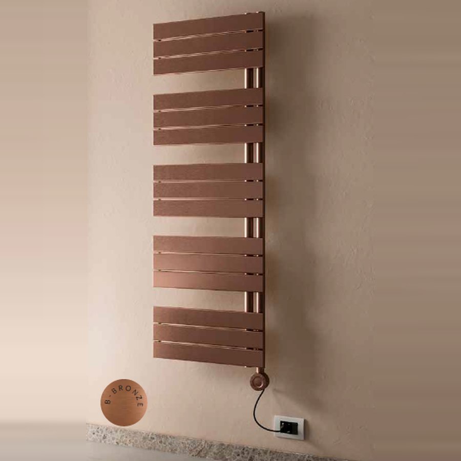 Toallero radiante eléctrico en acabado bronce